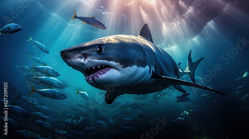 Shark in depths of the sea © arhendrix