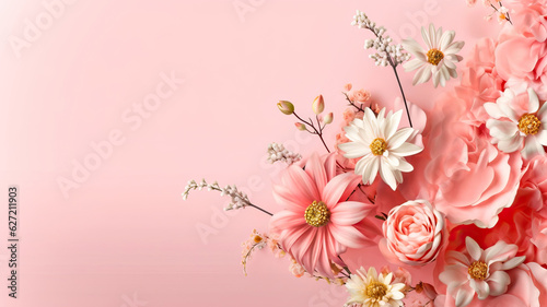 Various Flowers In Pink Background Background flower background background with flowers