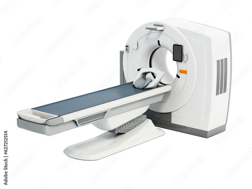 Generic, brandless MRI scanner isolated on transparent background. 3D illustration Generic, brandless MRI scanner isolated on transparent background. 3D illustration