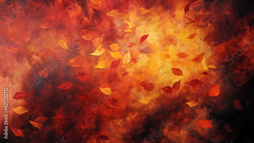 Grafische Elemente Inferno mit roten und Orangen Farben als Druckvorlage und Hintergrund, ai generativ