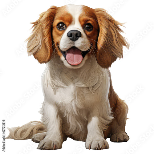 Stampa su tela Cavalier King Charles Spanie dog isolated on transparent background