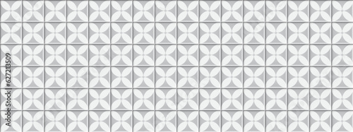 3d white and gray ceramic tiles wall texture background vector illustration