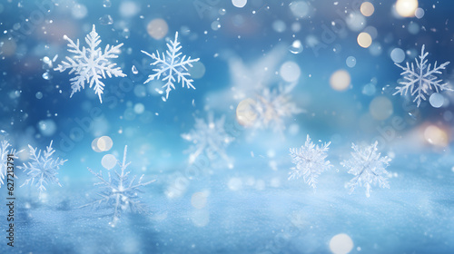 abstract winter snowflakes background
