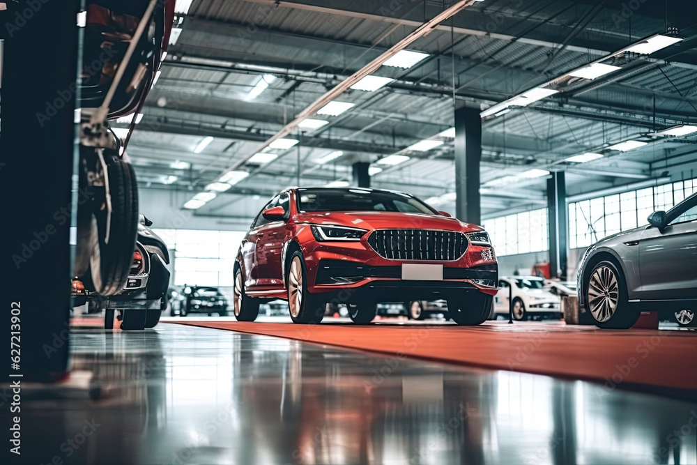 Car repair service. Auto mechanic repairing car in auto repair shop Car repair service. Auto mechanic repairing car in auto repair shop