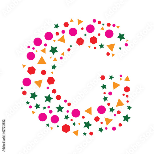 G Letter made from colorful splashes , G letter logo , Abstract G