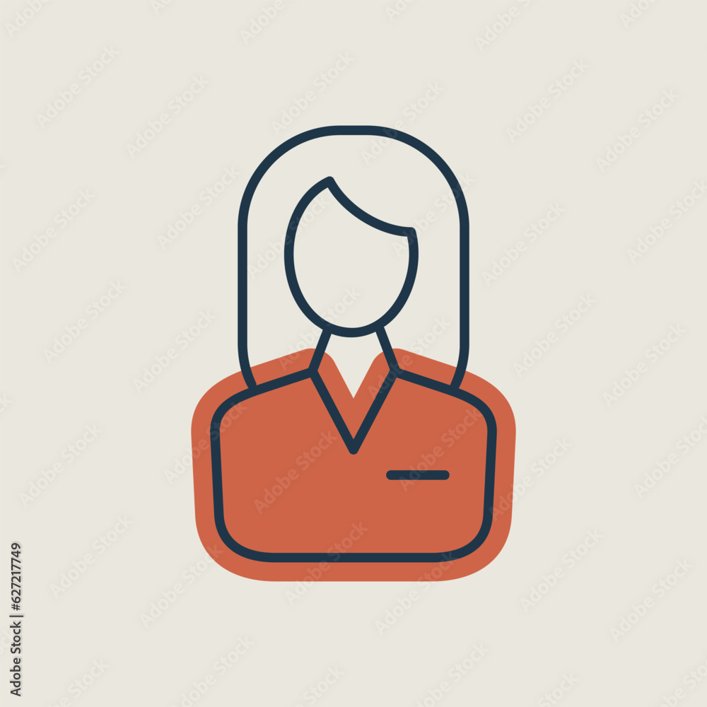 User icon of woman outline icon. Business sign User icon of woman outline icon. Business sign