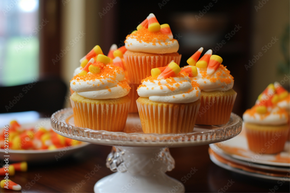 Candy Corn Cupcake, Cake, Cake Halloween