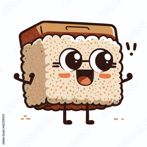 crispy rice cartoon character design 