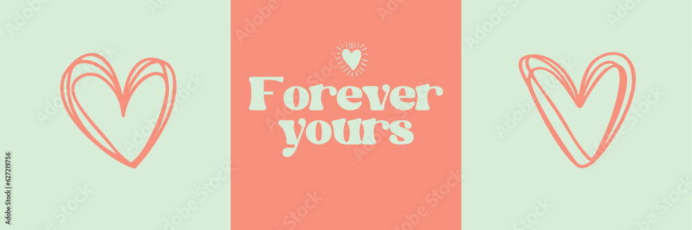 Valentine's day concept poster, vector illustration for greeting banner or love cards