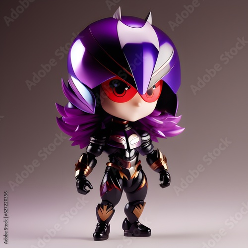 3d cute hero villain chibi figure created by generative ai