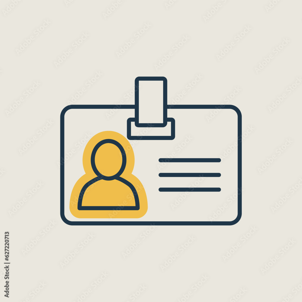 Badge outline icon. Workspace sign Badge outline icon. Workspace sign