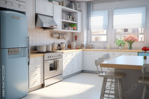 the kitchen interior white modern and hi-technology