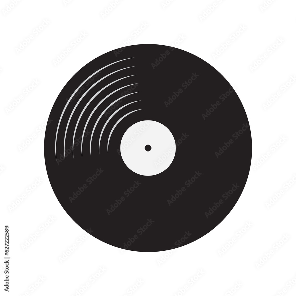 Vinyl Record icon vector, Gramophone vinyl record symbol, Vector illustration of a vinyl. Vinyl Record icon vector, Gramophone vinyl record symbol, Vector illustration of a vinyl.