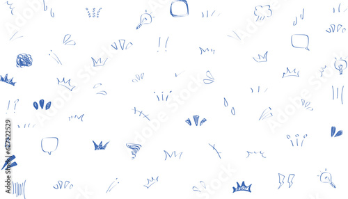 イラスト素材：かわいい手書きのリアクションあしらいセット（ベクター）