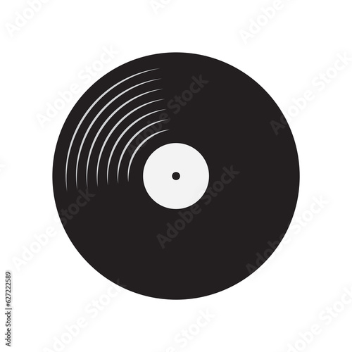 Vinyl Record icon vector, Gramophone vinyl record symbol, Vector illustration of a vinyl. 
