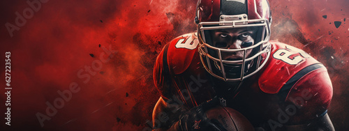 american football concept banner on dark background