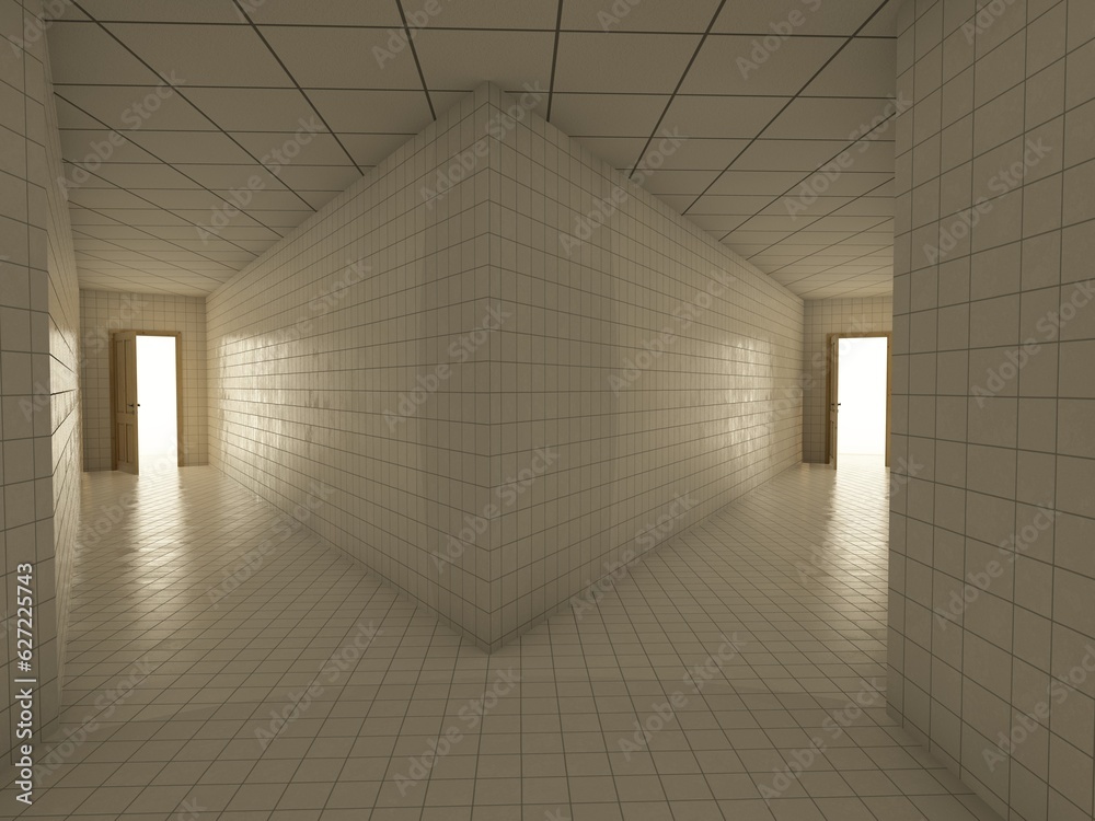 alone in the backrooms liminal space 3d render alone in the backrooms liminal space 3d render