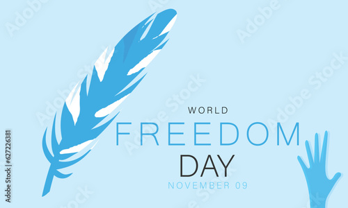 World Freedom Day. background, banner, card, poster, template. Vector illustration.