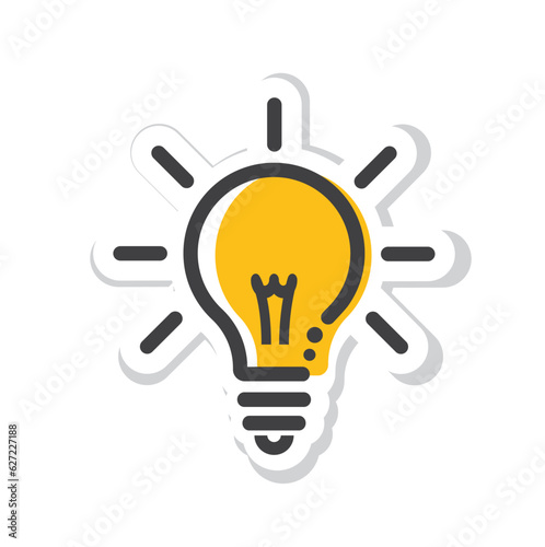 Light bulb, idea symbol, icon, vector. 