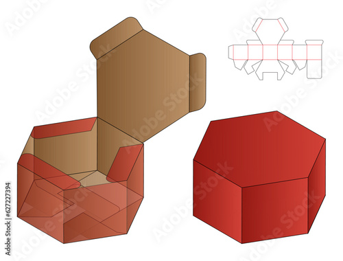 Box packaging die cut template design. 3d mock-up