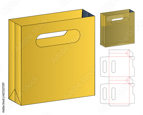 Box packaging die cut template design. 3d mock-up