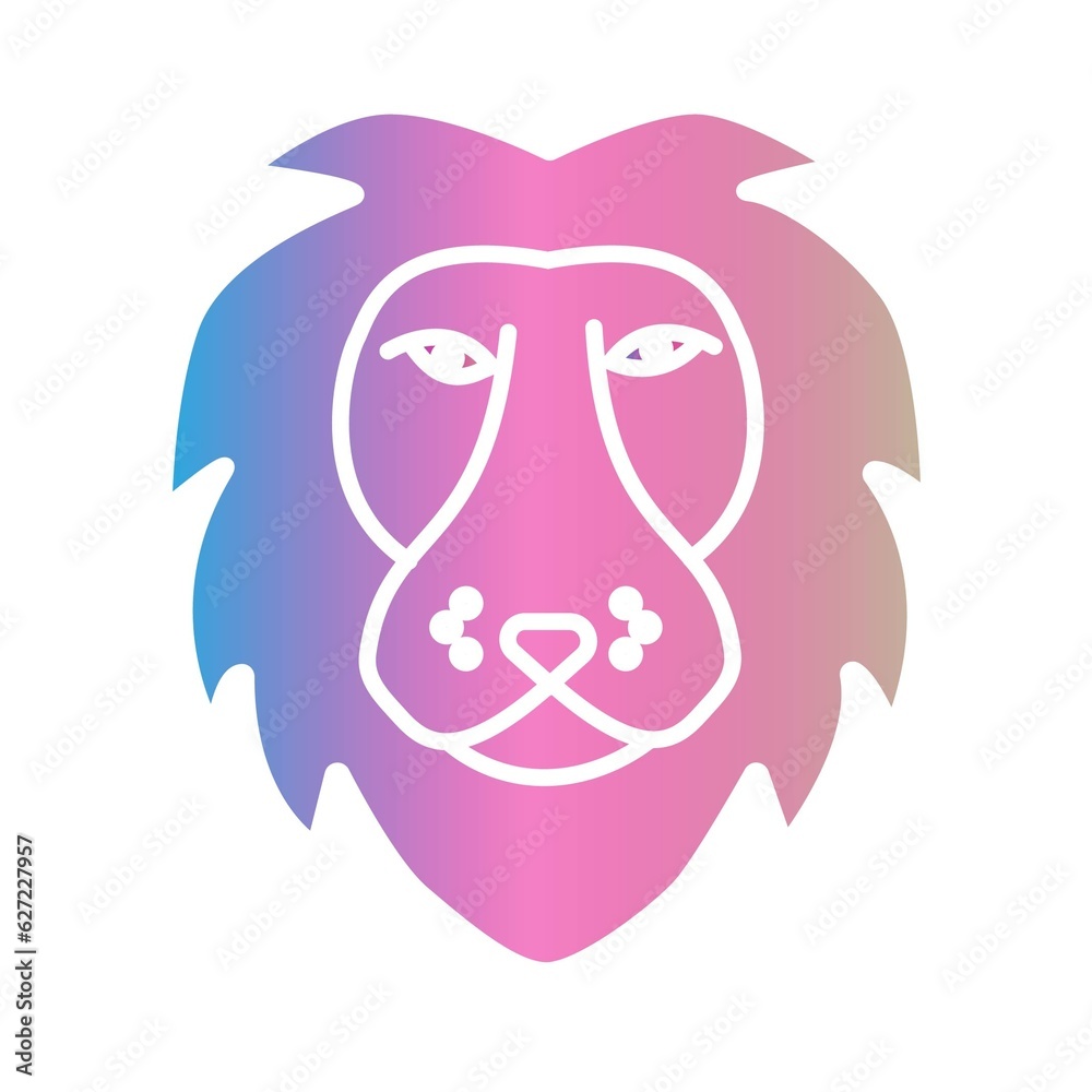 lion head colour icon