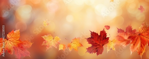 Flying fall maple leaves on autumn background