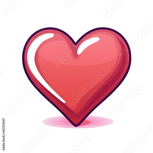simple cartoon heart  isolated on a white background 