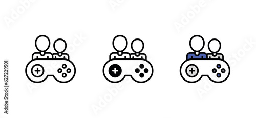 Multiplayer Game icon design with white background stock illustration