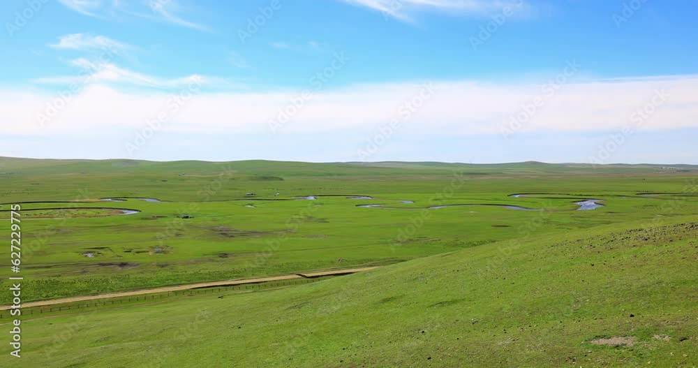 Timelapse of the River Moggler, Hulunbuir grassland.The Moggler River is located in Chenbalhu Banner, Hulunbuir City, Inner Mongolia Autonomous Region, with a length of 319 kilometers. Timelapse of the River Moggler, Hulunbuir grassland.The Moggler River is located in Chenbalhu Banner, Hulunbuir City, Inner Mongolia Autonomous Region, with a length of 319 kilometers.