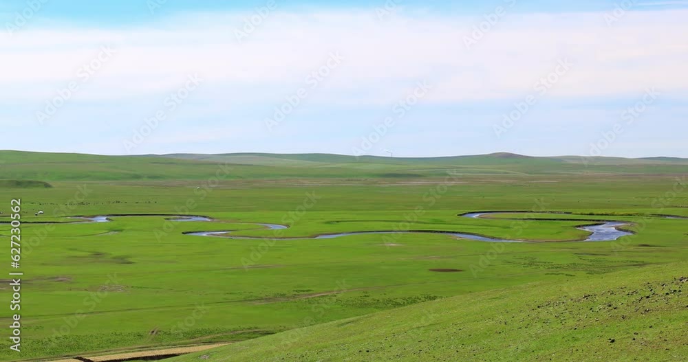 Timelapse of the River Moggler, Hulunbuir grassland.The Moggler River is located in Chenbalhu Banner, Hulunbuir City, Inner Mongolia Autonomous Region, with a length of 319 kilometers. Timelapse of the River Moggler, Hulunbuir grassland.The Moggler River is located in Chenbalhu Banner, Hulunbuir City, Inner Mongolia Autonomous Region, with a length of 319 kilometers.