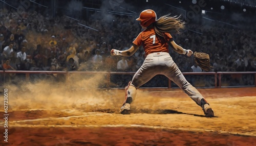 Spectacular moments of the softball game photo