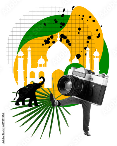 Photography Man travelling to india, visiting popular places, seeing animals and taking memorable photos