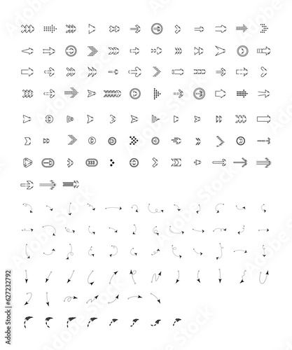 50 Different Minimalist Pointer Indicator Arrows In Monotone