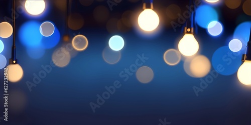 Defocused bokeh lights background. AI generated illustration