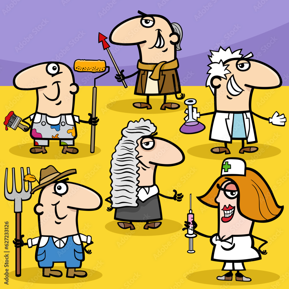 comic people of different occupations characters group comic people of different occupations characters group