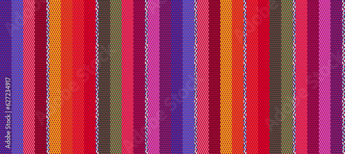 Blanket stripes seamless vector pattern. Background for Cinco de Mayo party decor or ethnic mexican fabric pattern with colorful stripes. Serape design.