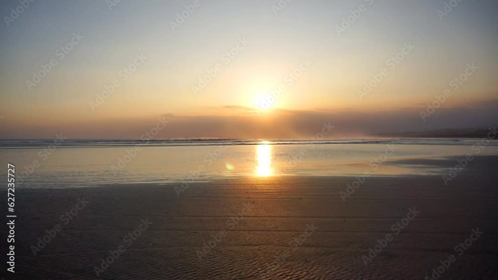 beautiful sunset view on the sea with small waves, beautiful natural panorama in the afternoon at Cijeruk Sancang Garut beach beautiful sunset view on the sea with small waves, beautiful natural panorama in the afternoon at Cijeruk Sancang Garut beach