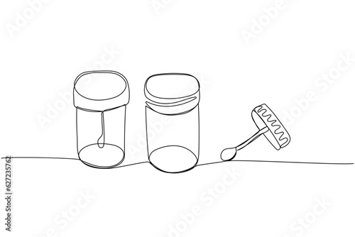 Set test tubes. Plastic Jar for analysis of urine, feces, sperm medical supplies, equipment one line art. Continuous line drawing of medication, healthcare, clinical, disposable, tool, healthy