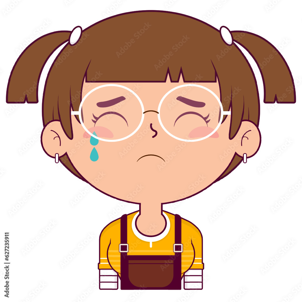 girl crying and scared face cartoon cute girl crying and scared face cartoon cute
