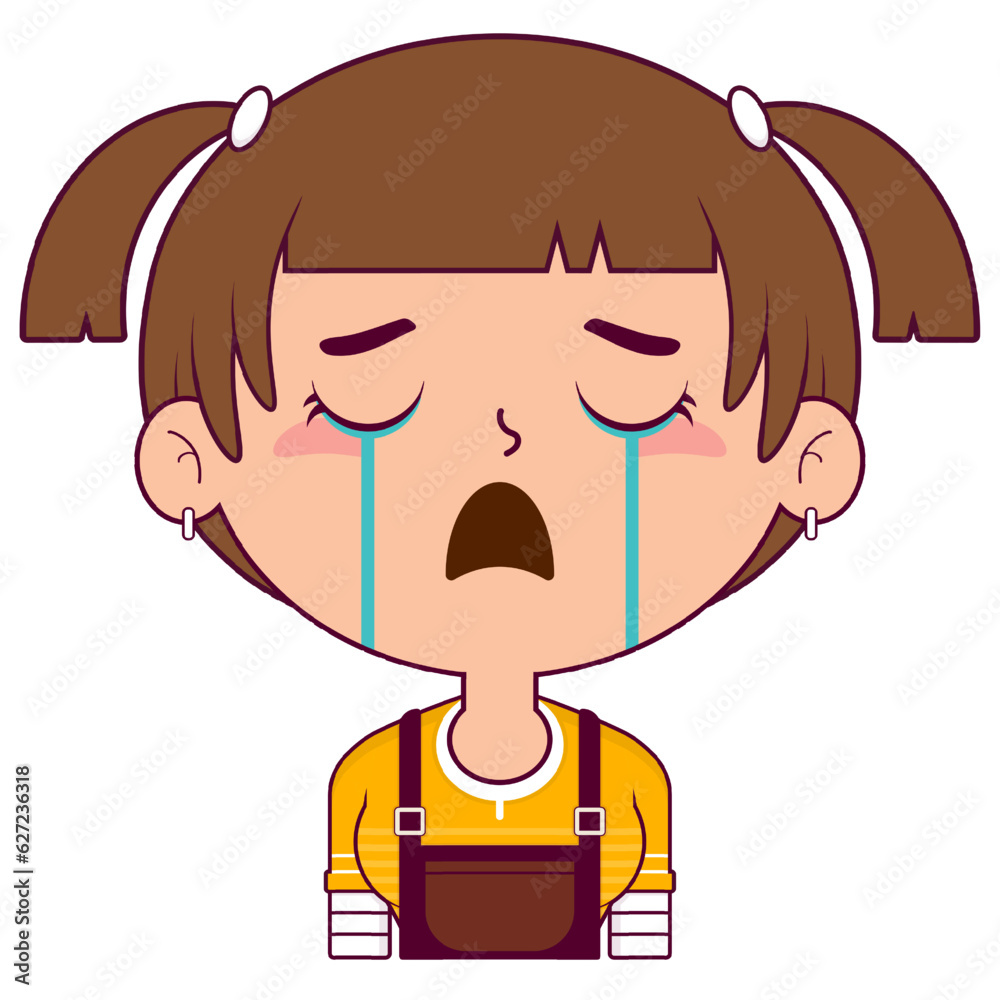 girl crying and scared face cartoon cute girl crying and scared face cartoon cute