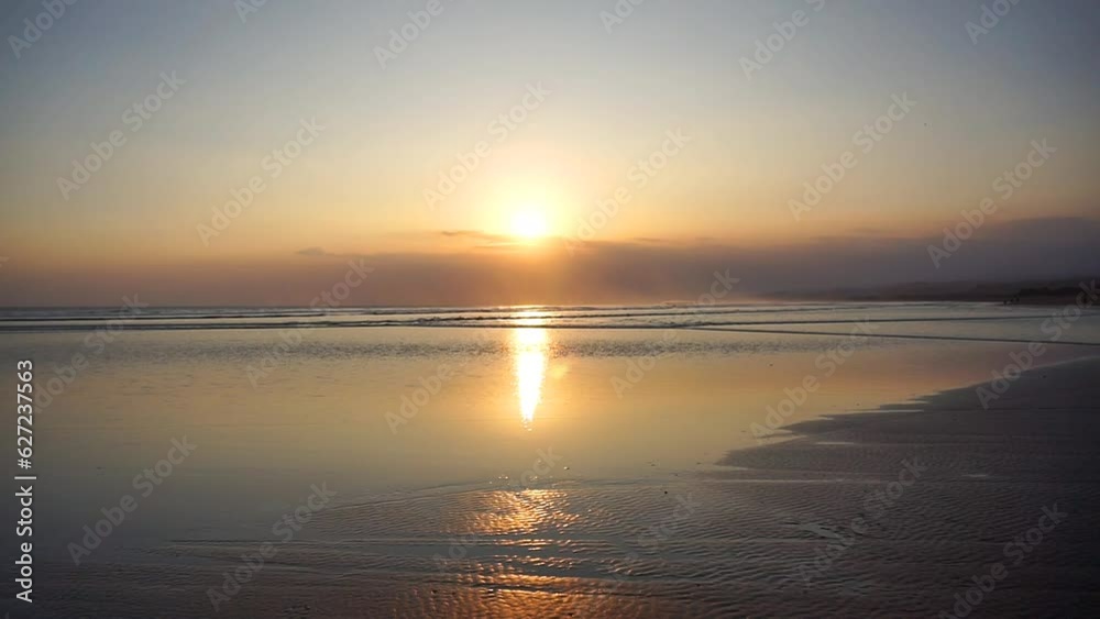 beautiful sunset view on the sea with small waves, beautiful natural panorama in the afternoon at Cijeruk Sancang Garut beach beautiful sunset view on the sea with small waves, beautiful natural panorama in the afternoon at Cijeruk Sancang Garut beach