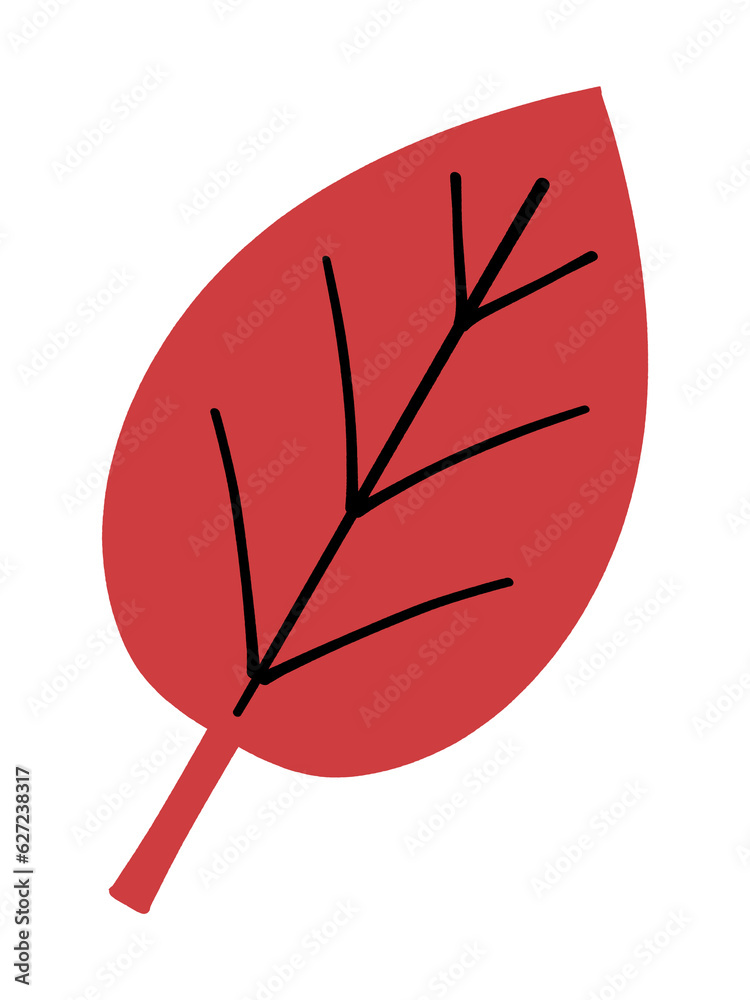 Ilustração do Stock: シンプルな赤い葉っぱのイラスト素材 主線なし | Adobe Stock
