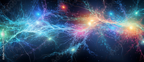Wonders of Nerve Fibers,intricate world of nerve fibers,Generated with AI.