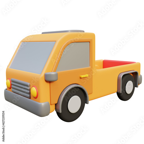 3D Pickup Truck Illustration