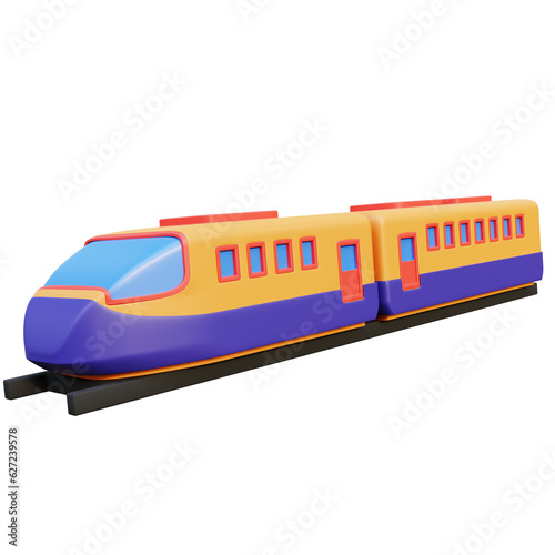 3D Bullet Train Illustration