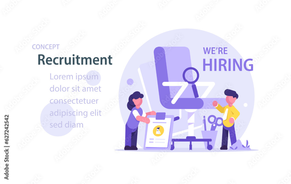 Recruitment concept,Idea of employment and job interview. Recruitment manager searching. Job candidate for a start up project