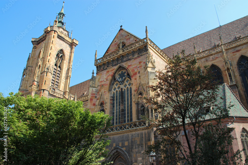 Obraz premium collegiate church (saint-martin) in colmar in alsace (france)