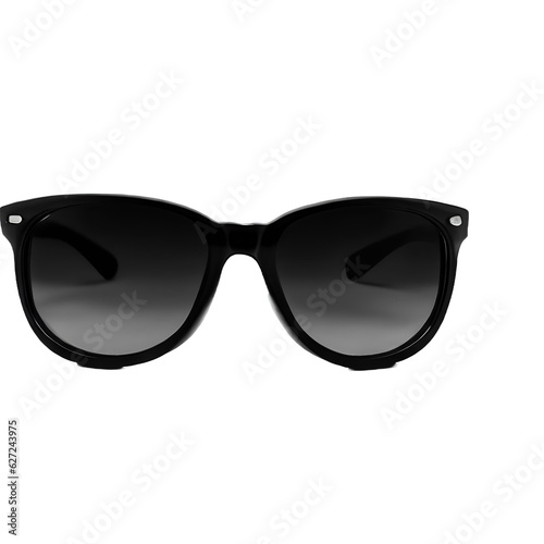 Black sunglasses isolated on transparent background with empty space Generative AI