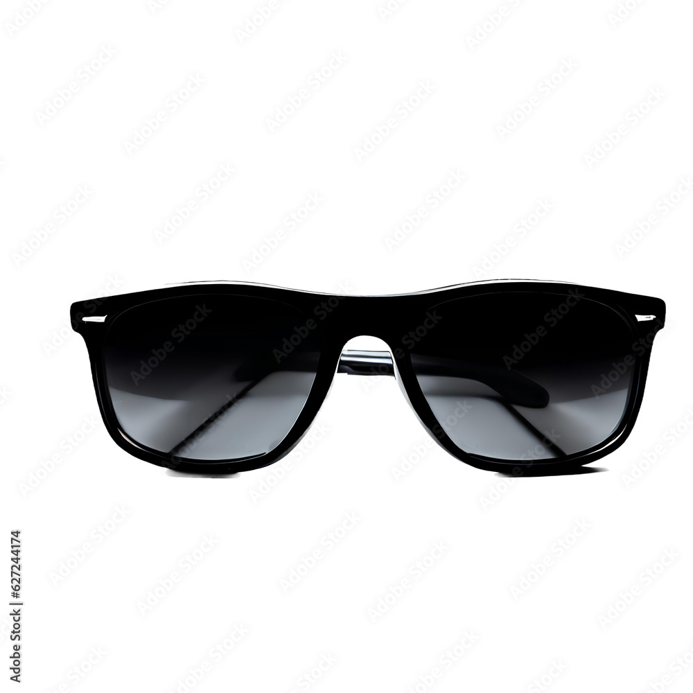 Black sunglasses isolated on transparent background with empty space Generative AI Black sunglasses isolated on transparent background with empty space Generative AI